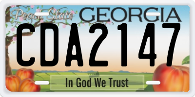 GA license plate CDA2147