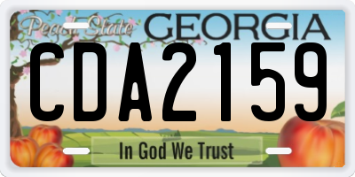 GA license plate CDA2159