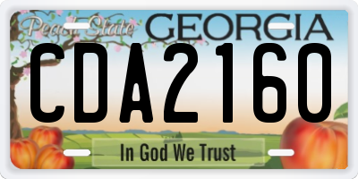 GA license plate CDA2160