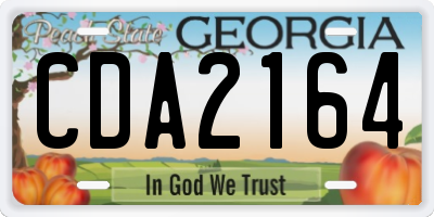GA license plate CDA2164