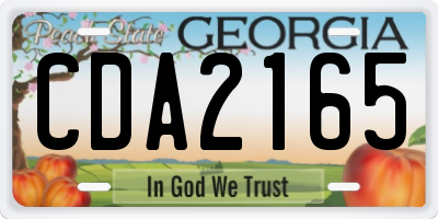 GA license plate CDA2165