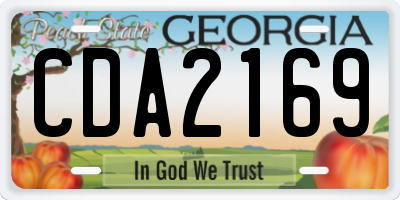 GA license plate CDA2169
