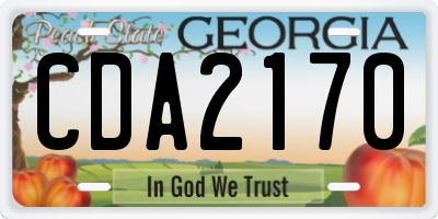 GA license plate CDA2170