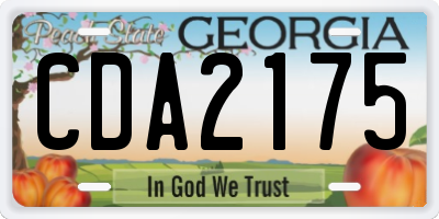 GA license plate CDA2175