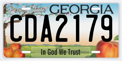 GA license plate CDA2179