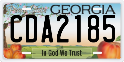 GA license plate CDA2185