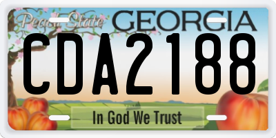 GA license plate CDA2188