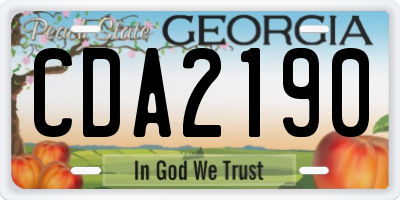 GA license plate CDA2190