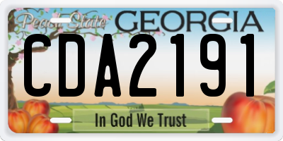 GA license plate CDA2191