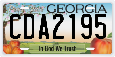 GA license plate CDA2195