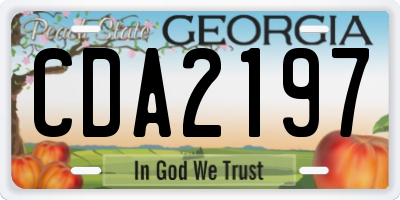 GA license plate CDA2197