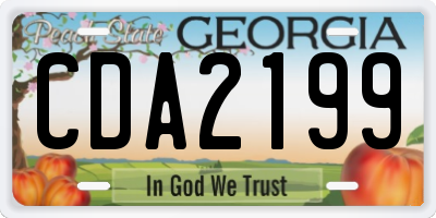 GA license plate CDA2199