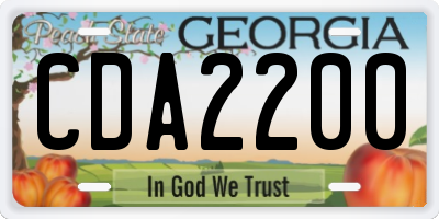GA license plate CDA2200