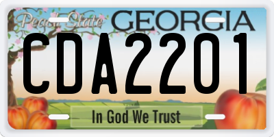 GA license plate CDA2201