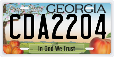 GA license plate CDA2204