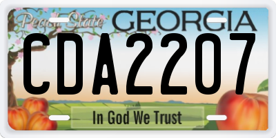 GA license plate CDA2207