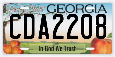 GA license plate CDA2208