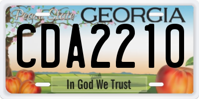 GA license plate CDA2210