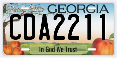 GA license plate CDA2211