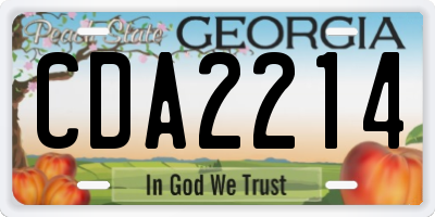 GA license plate CDA2214