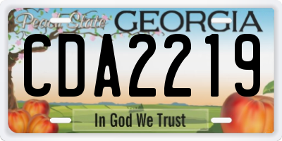 GA license plate CDA2219