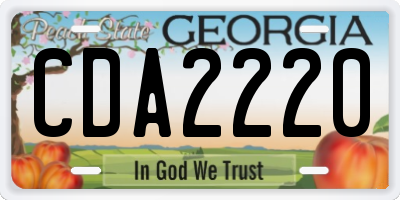 GA license plate CDA2220