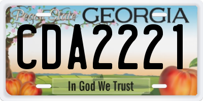 GA license plate CDA2221