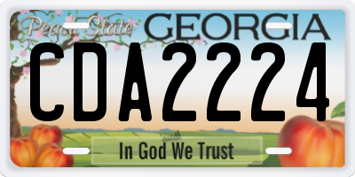 GA license plate CDA2224