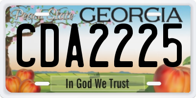 GA license plate CDA2225