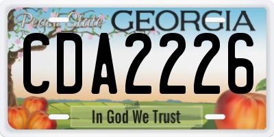 GA license plate CDA2226