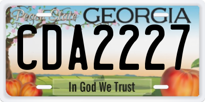 GA license plate CDA2227