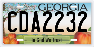 GA license plate CDA2232