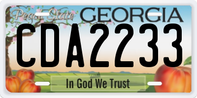 GA license plate CDA2233