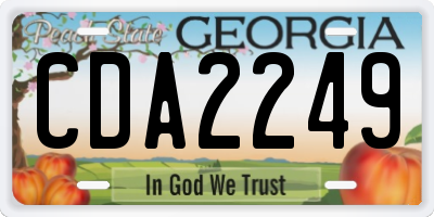 GA license plate CDA2249