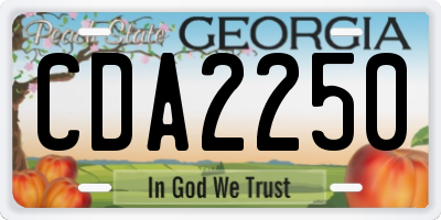 GA license plate CDA2250