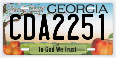 GA license plate CDA2251