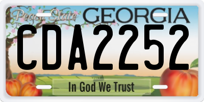 GA license plate CDA2252