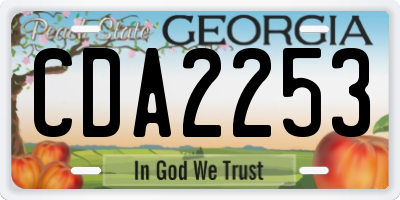 GA license plate CDA2253
