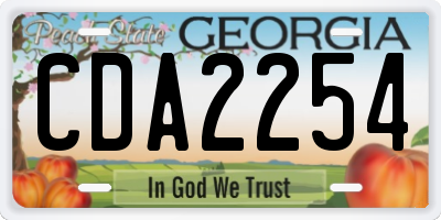 GA license plate CDA2254