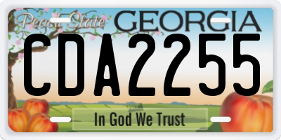 GA license plate CDA2255