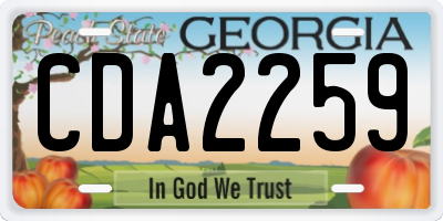 GA license plate CDA2259