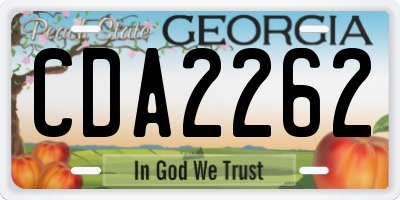 GA license plate CDA2262