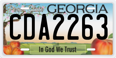 GA license plate CDA2263