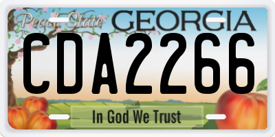 GA license plate CDA2266