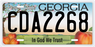 GA license plate CDA2268