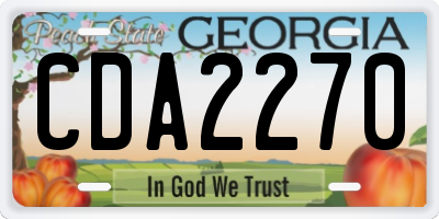 GA license plate CDA2270