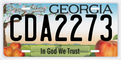 GA license plate CDA2273