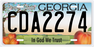 GA license plate CDA2274