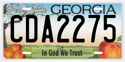 GA license plate CDA2275