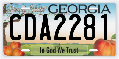 GA license plate CDA2281